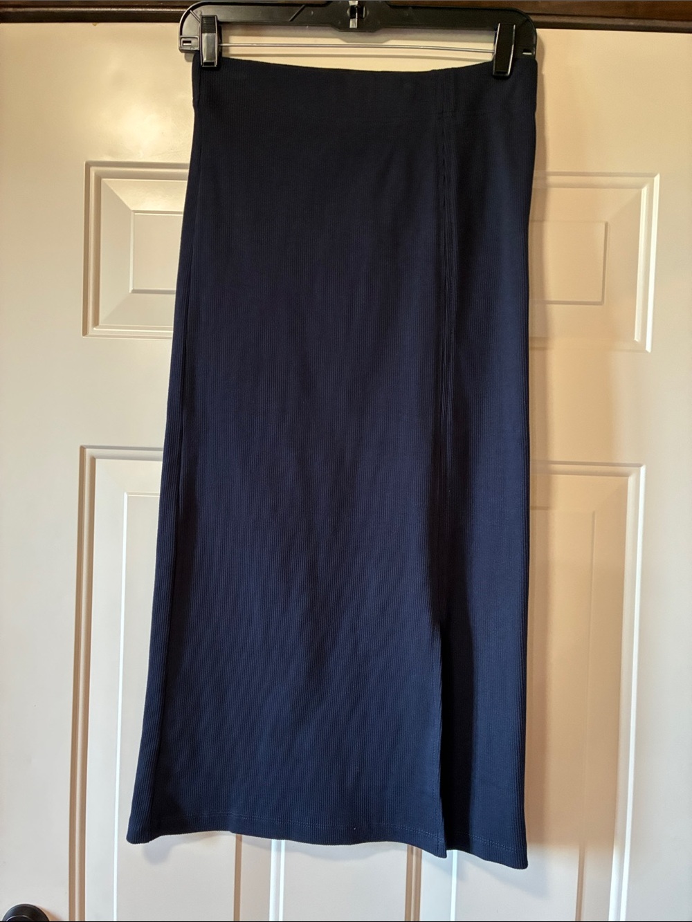 NWT Size 6 Saint + Sofia Navy Ninette Ribbed Stretch Pencil Skirt (ABBA)